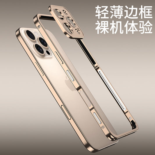 Applicable To Apple 16 Metal Aluminum Alloy Single-frame Mobile Phone Case Anti-fall IP15promax Seahorse Buckle Hardware Lens