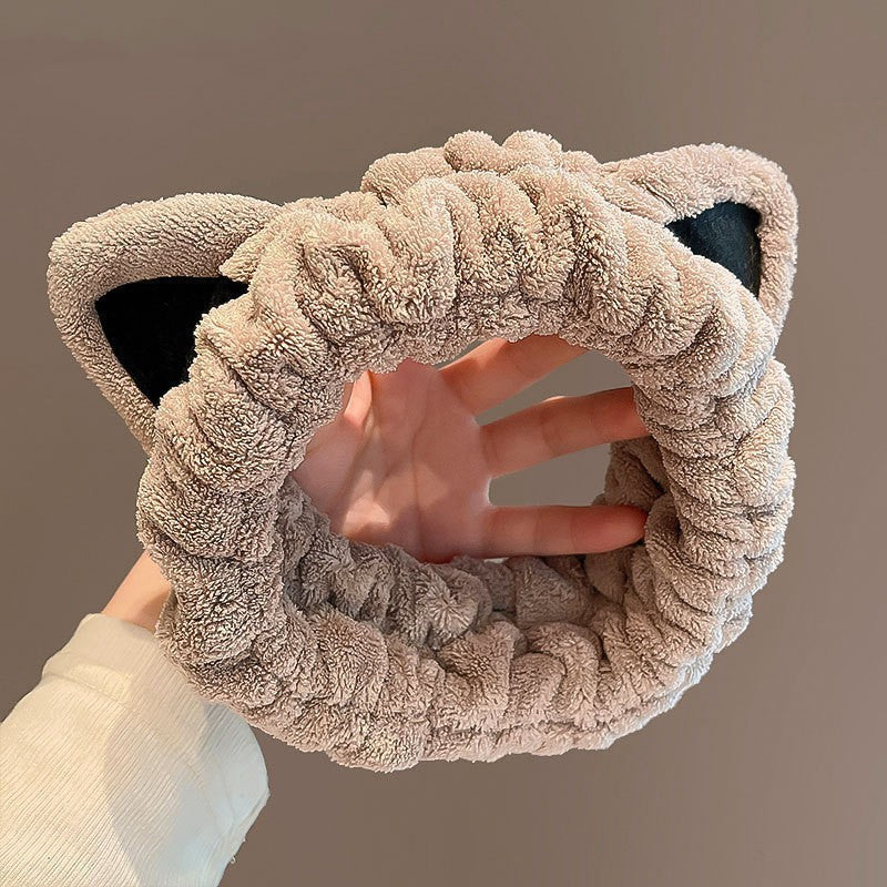 Female Face Wash Headband Cartoon Thickened Cat Ear Makeup Mask Headband Hair Accessories Headband