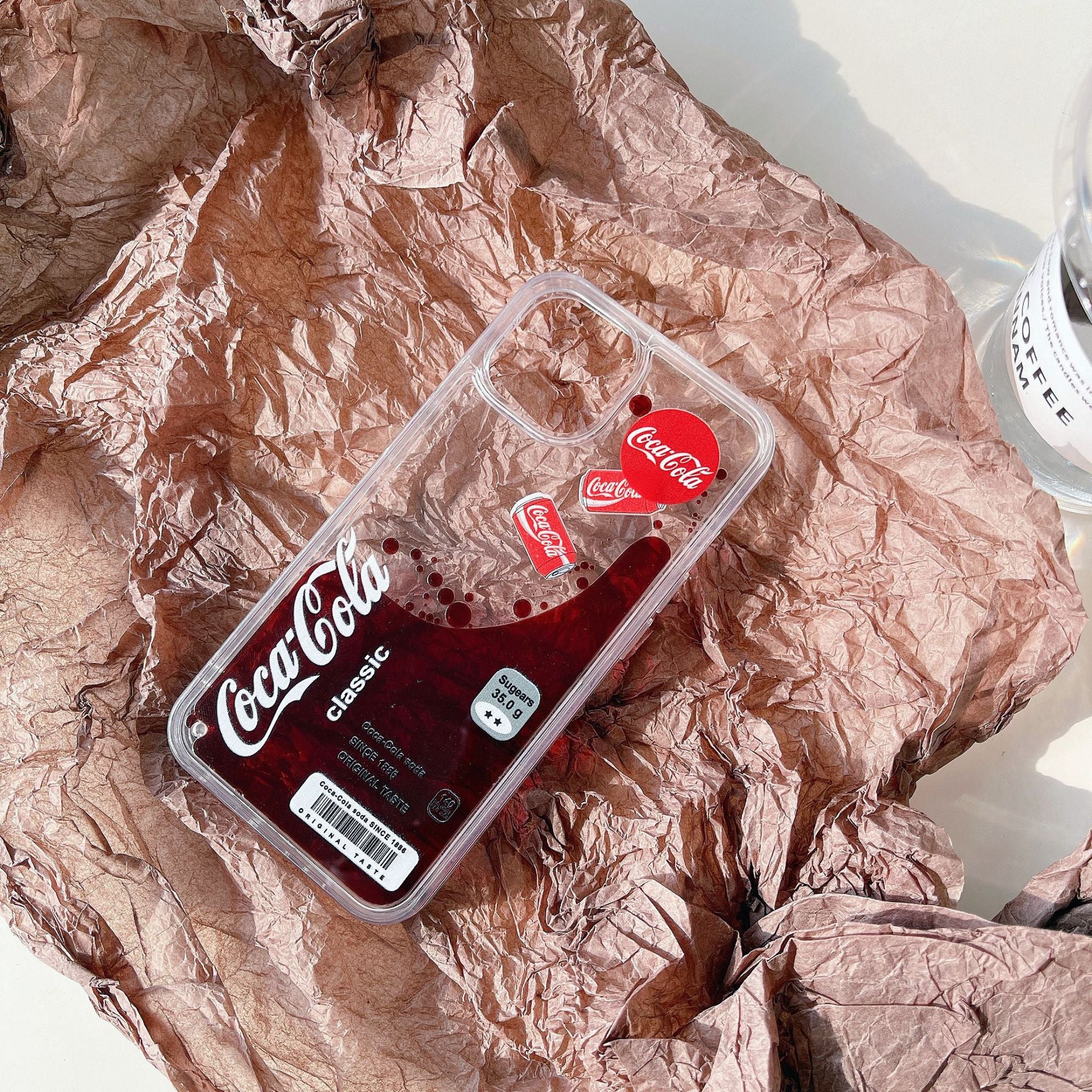 Mobile Phone Case For IPhone16promax Coke Floating Liquid Quicksand For Apple 14 Large Hole Drop-resistant Protective Case