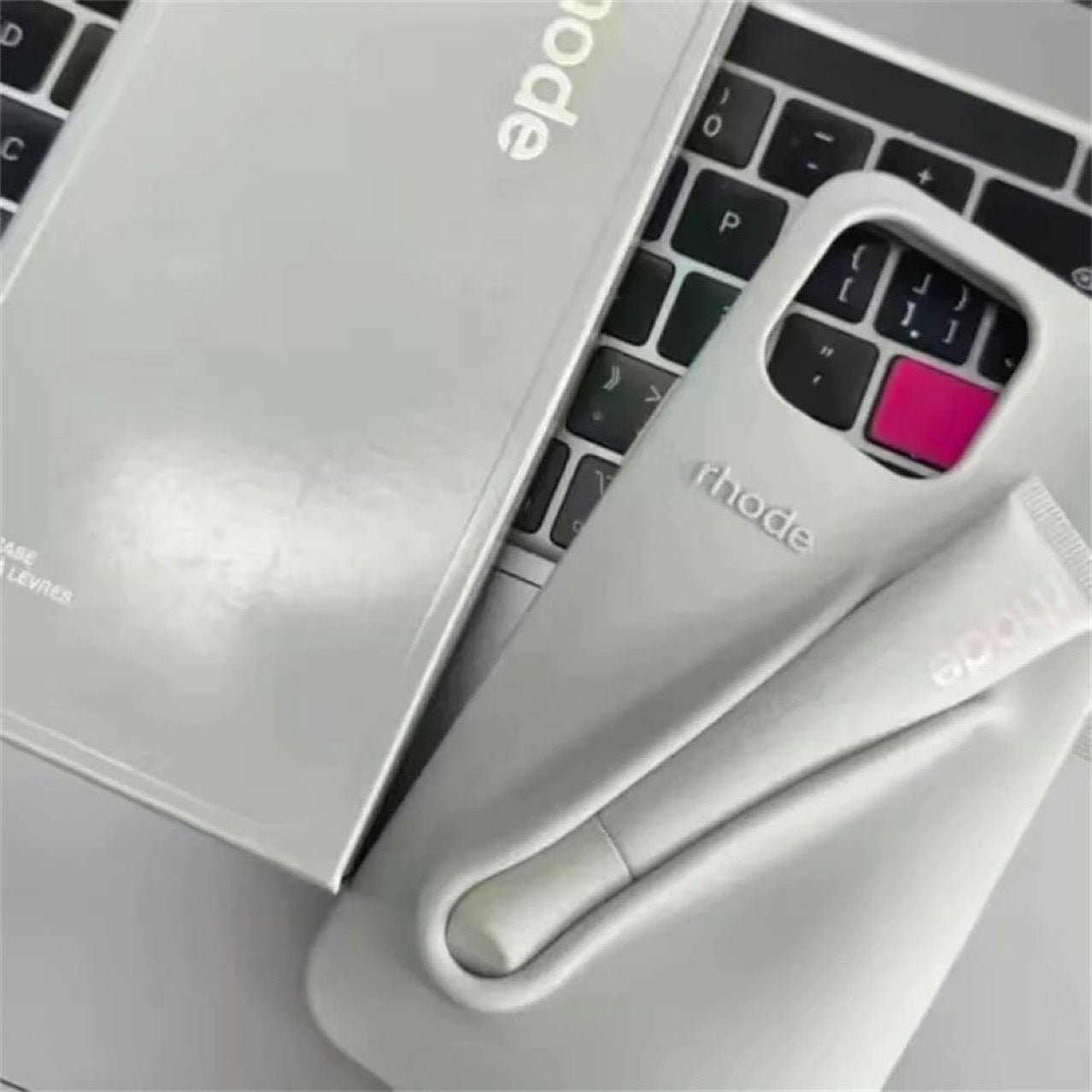 Hailey's Lipstick Lip Glaze Lip Gloss Silicone IPhone16Pro Phone Case With The Same Color Drop Protection