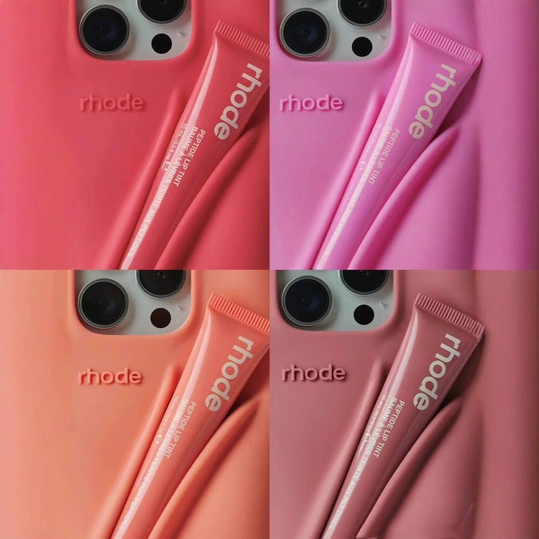 Hailey's Lipstick Lip Glaze Lip Gloss Silicone IPhone16Pro Phone Case With The Same Color Drop Protection