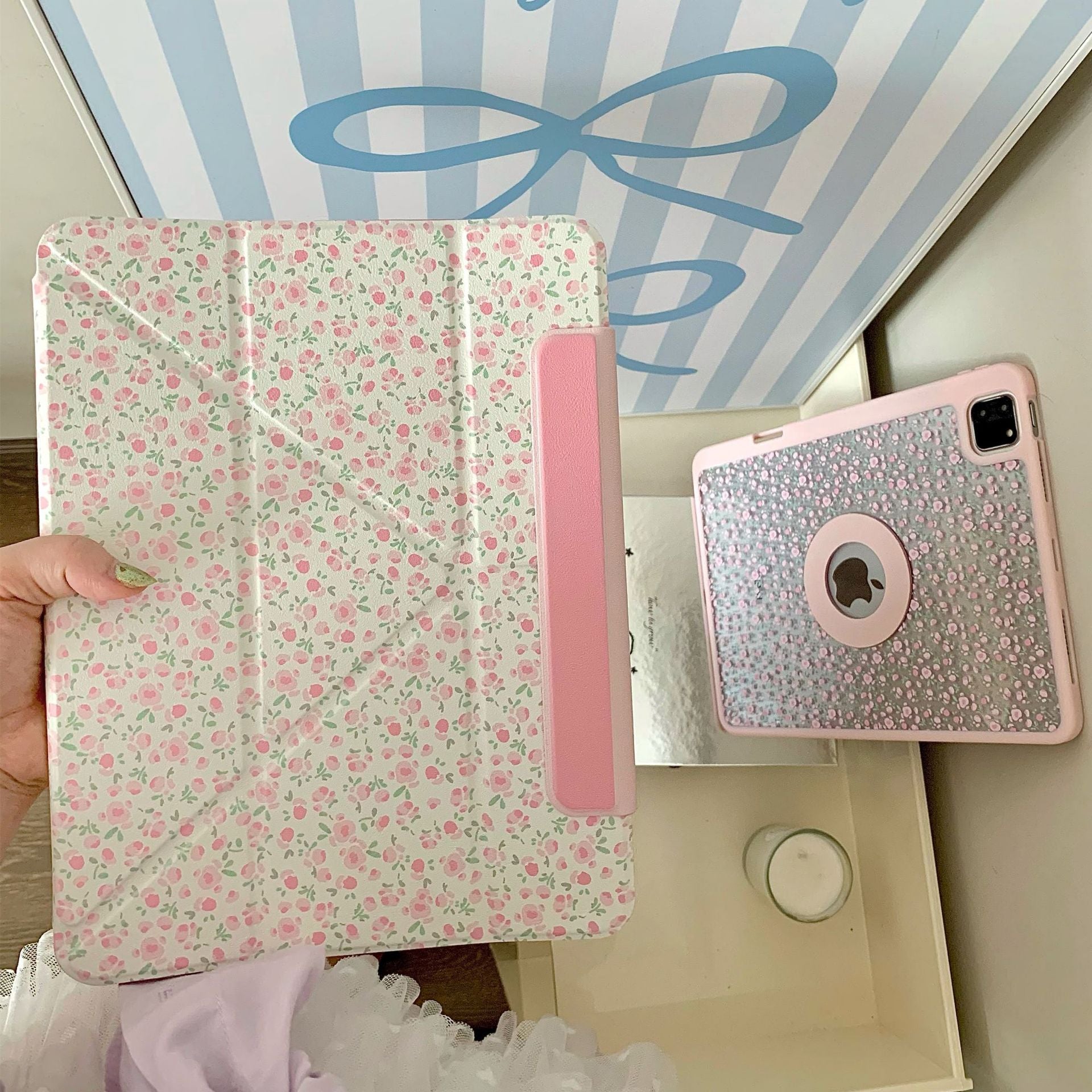 Suitable For IPad13pro11 Flat Protective Sleeve 10.9Air2024 Magnetic Separation Shell 10.2 Floral 12.9 Pen Slot